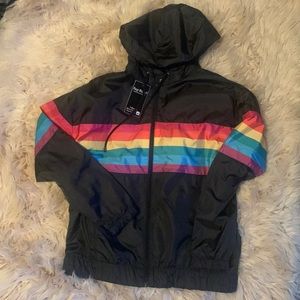 RAINBOW jacket black medium❤️🧡💛💚💙💜